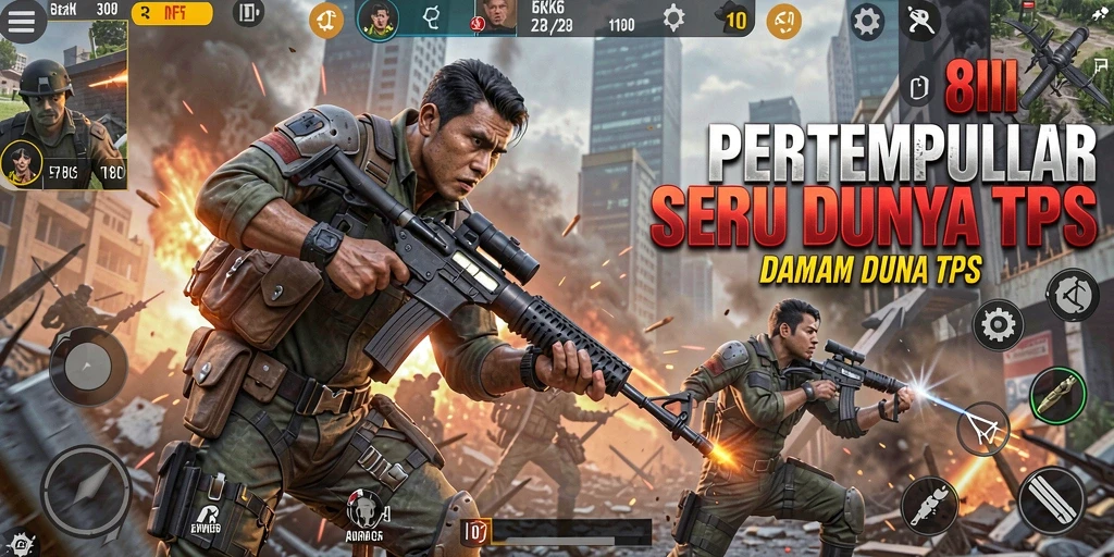 Screenshot utama 8II menampilkan aksi tembak-menembak yang mendebarkan.
