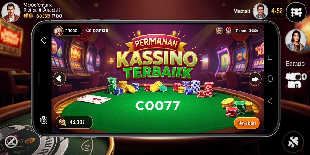 Tampilan gameplay C0077 dengan lingkungan kasino yang realistis.