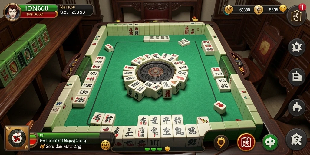 Tampilan gameplay menarik dari IDN668 dengan berbagai papan Mahjong.
