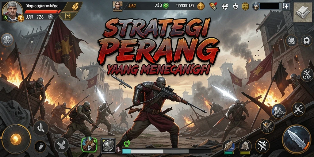 Tampilan gameplay intens dalam pertempuran strategi.
