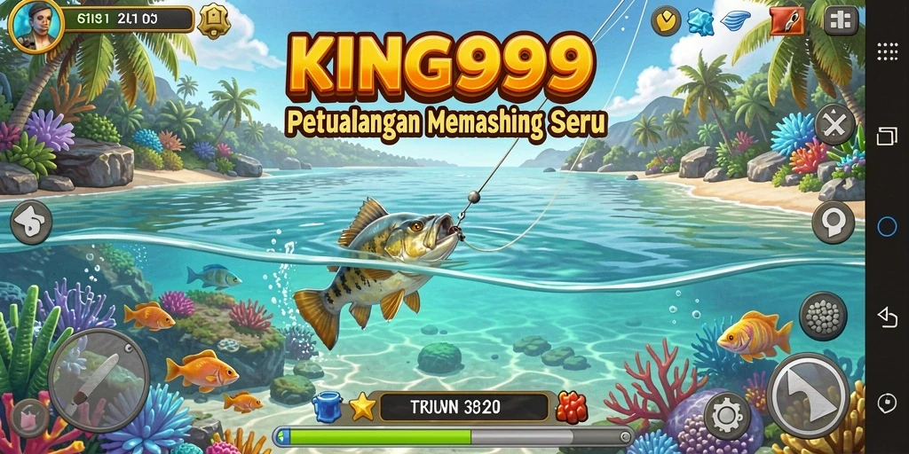 Tampilan gameplay KING999 dengan aksi memancing yang mendebarkan.