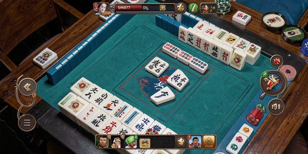 Tampilan gameplay SAND77 yang memukau dalam permainan Mahjong.